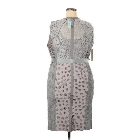 NWT Anthropologie Beguile by Byron Lars Gisella in Gray Lace Sheath Dress 20W
